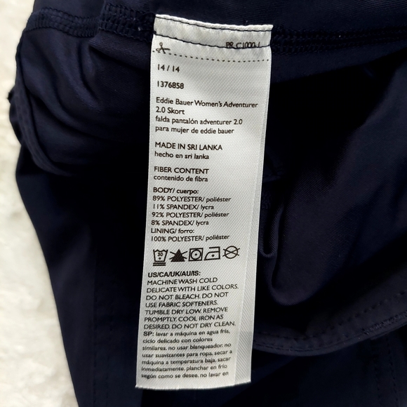 Eddie Bauer 2.0 Adventurer Skort Navy - Size 14 - Picture 9 of 10